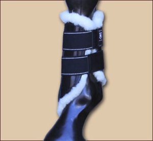 Ochraniacze ujeżdżeniowe z futerkiem tyły  EA Mattes 